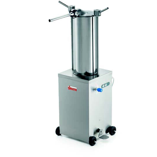 Sirman 40151516 32 lb Hydraulic Sausage Stuffer Electric Stainless Steel, Automatic Piston Decompression, Side-Mounted Foot Switch