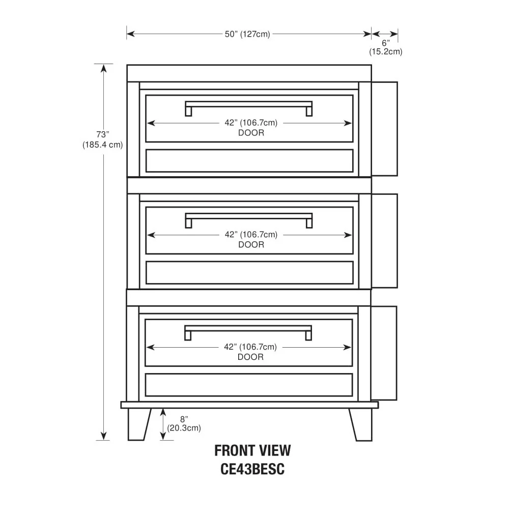 Peerless CE43BESC Triple Stack Electric Bake Deck Oven