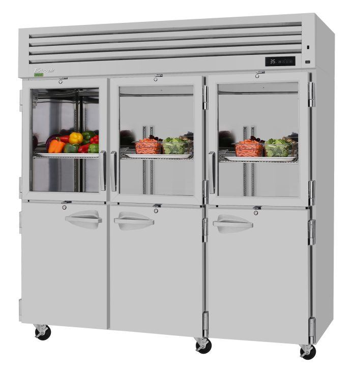 Turbo Air Pro-77R-GSH-N Pro Series Reach-In Refrigerator, Glass and Solid Four Half Doors, 66.2 cu.ft