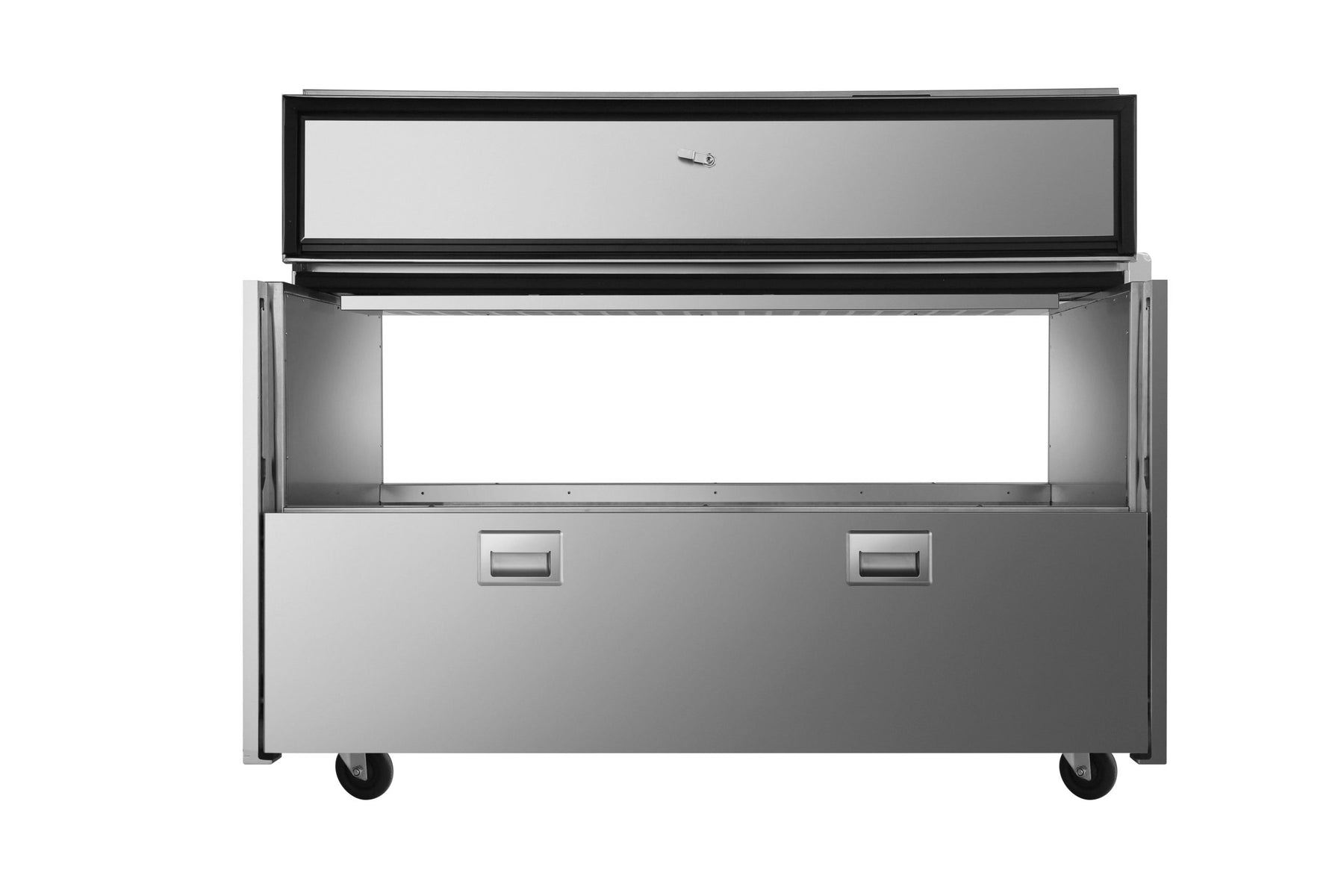 Atosa AMC-5802 16 Crate Forced Air Milk Cooler, Double Sided Sliding Doors, Stainless Steel