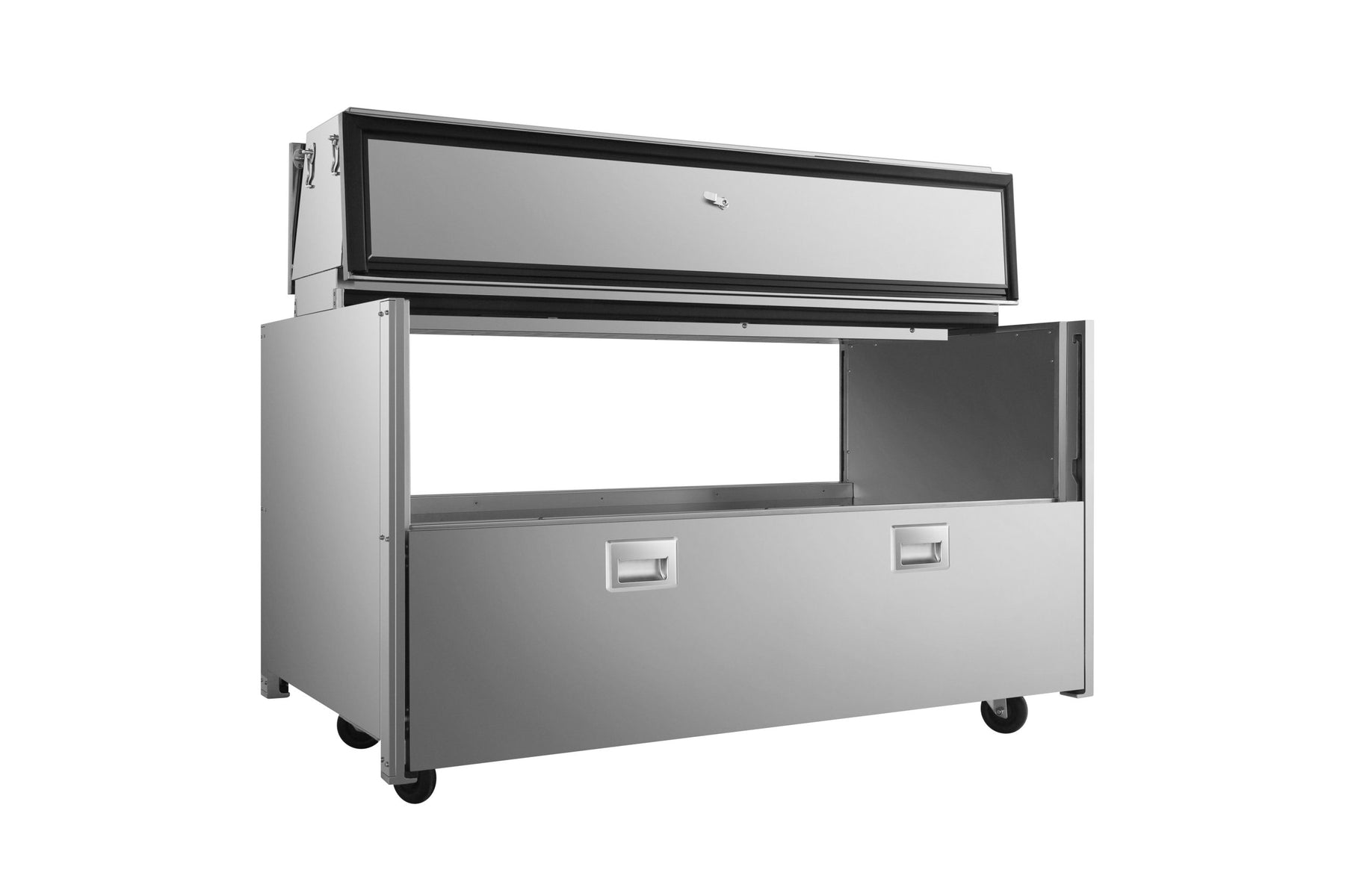 Atosa AMC-5802 16 Crate Forced Air Milk Cooler, Double Sided Sliding Doors, Stainless Steel