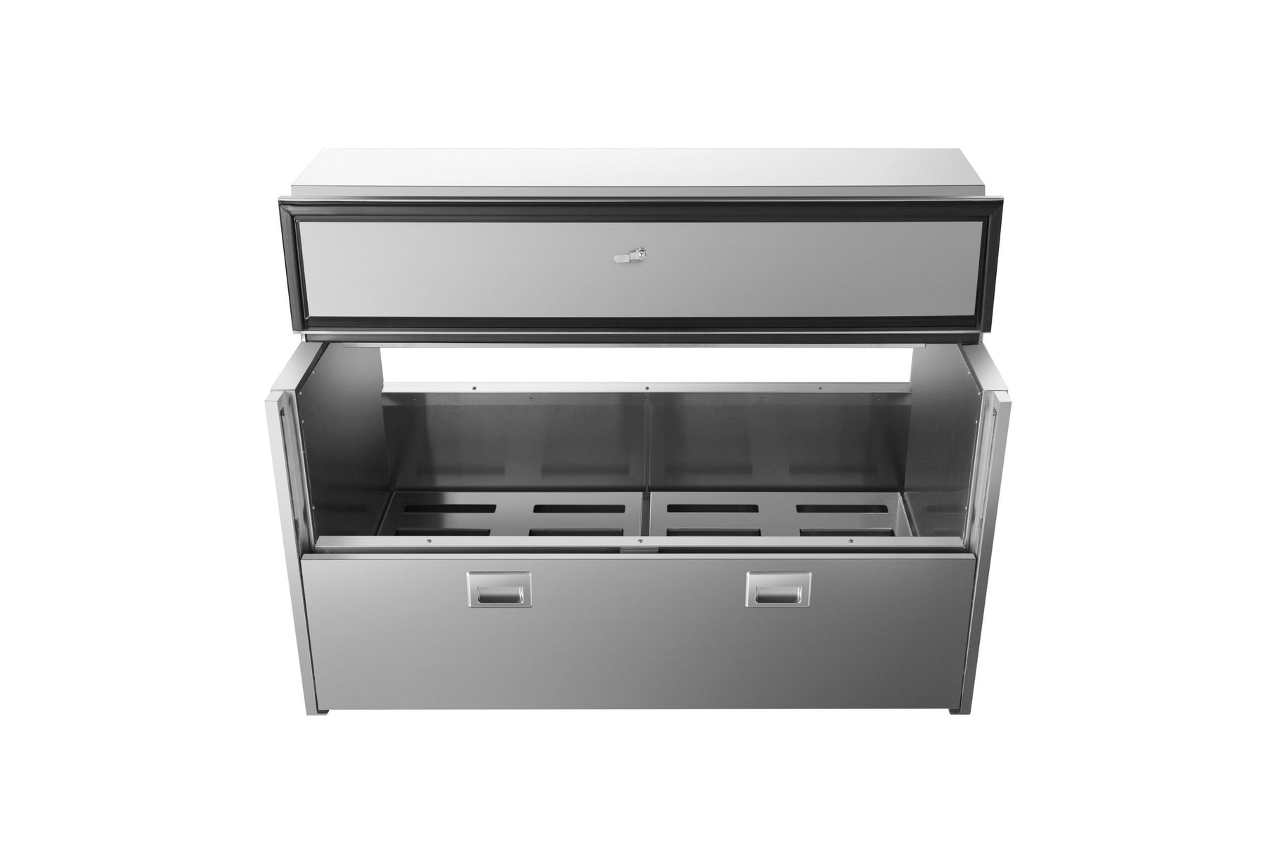 Atosa AMC-5802 16 Crate Forced Air Milk Cooler, Double Sided Sliding Doors, Stainless Steel