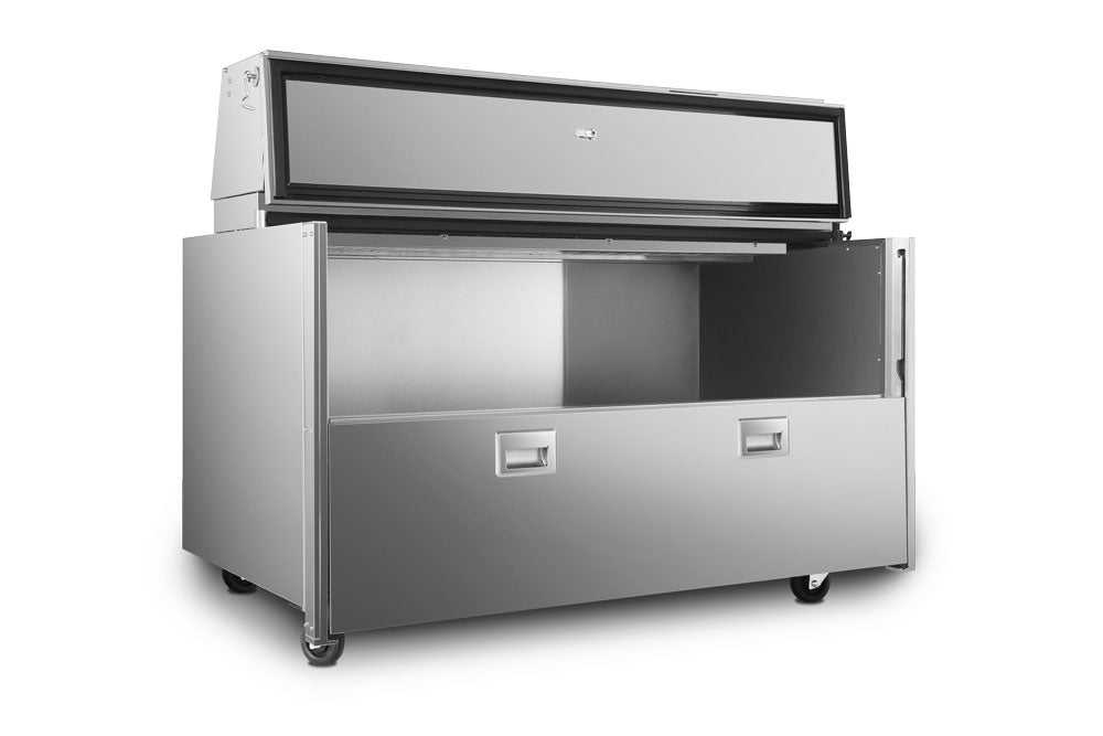 Atosa AMC-5801 16 Crate Forced Air Milk Cooler, Single Sided Sliding Door, Stainless Steel