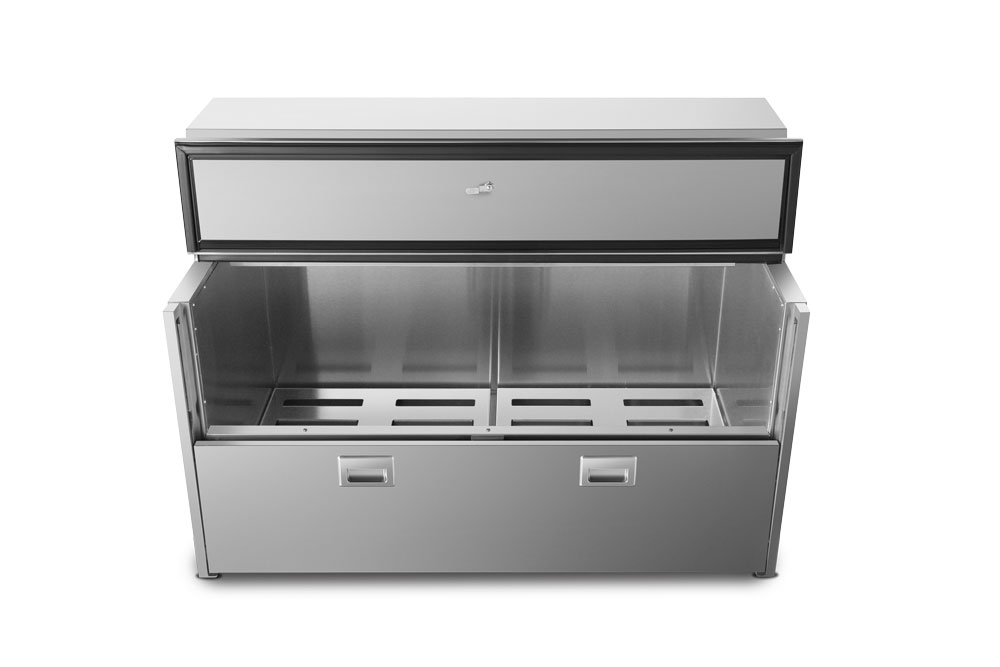 Atosa AMC-5801 16 Crate Forced Air Milk Cooler, Single Sided Sliding Door, Stainless Steel