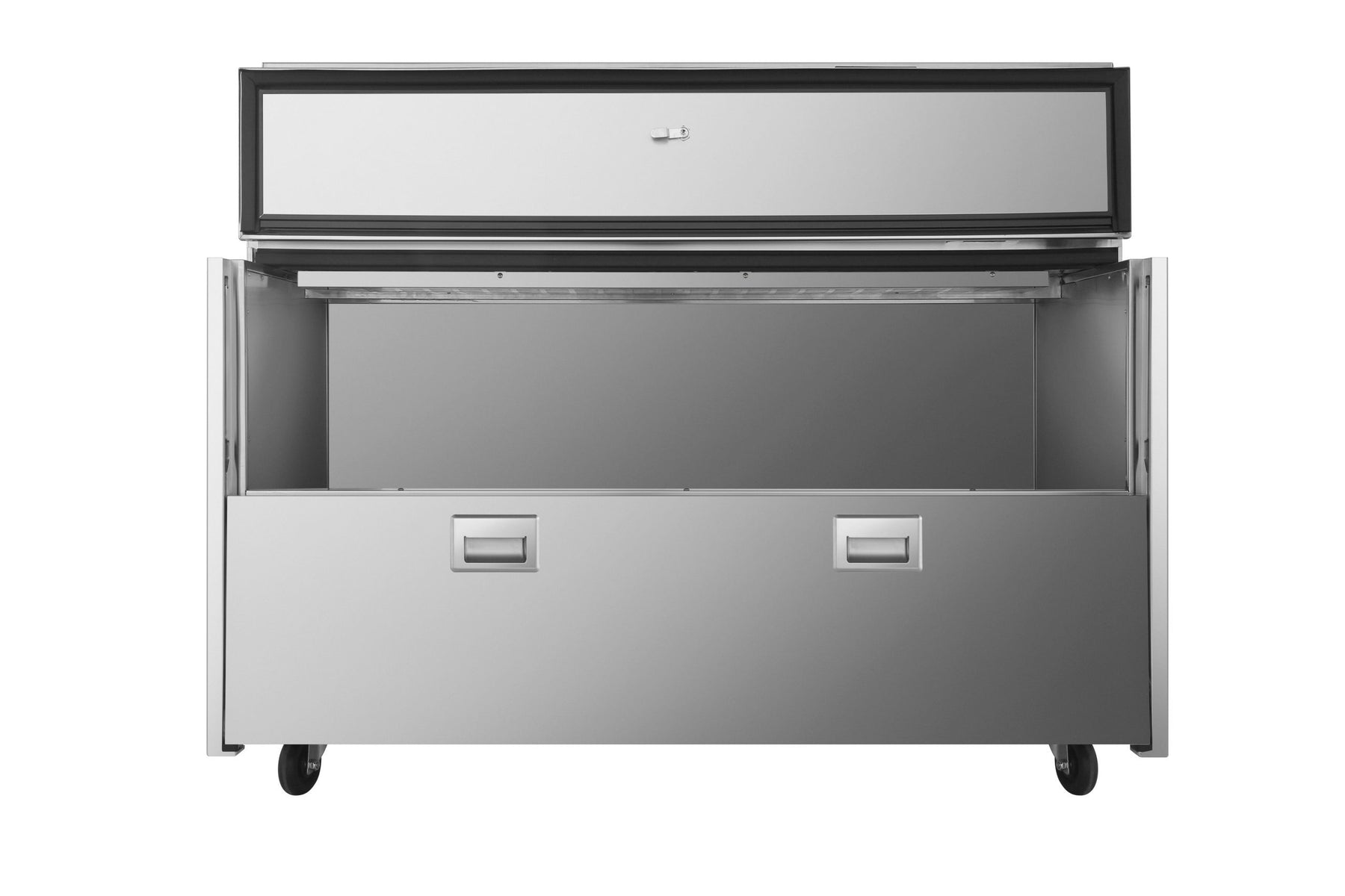 Atosa AMC-5801 16 Crate Forced Air Milk Cooler, Single Sided Sliding Door, Stainless Steel