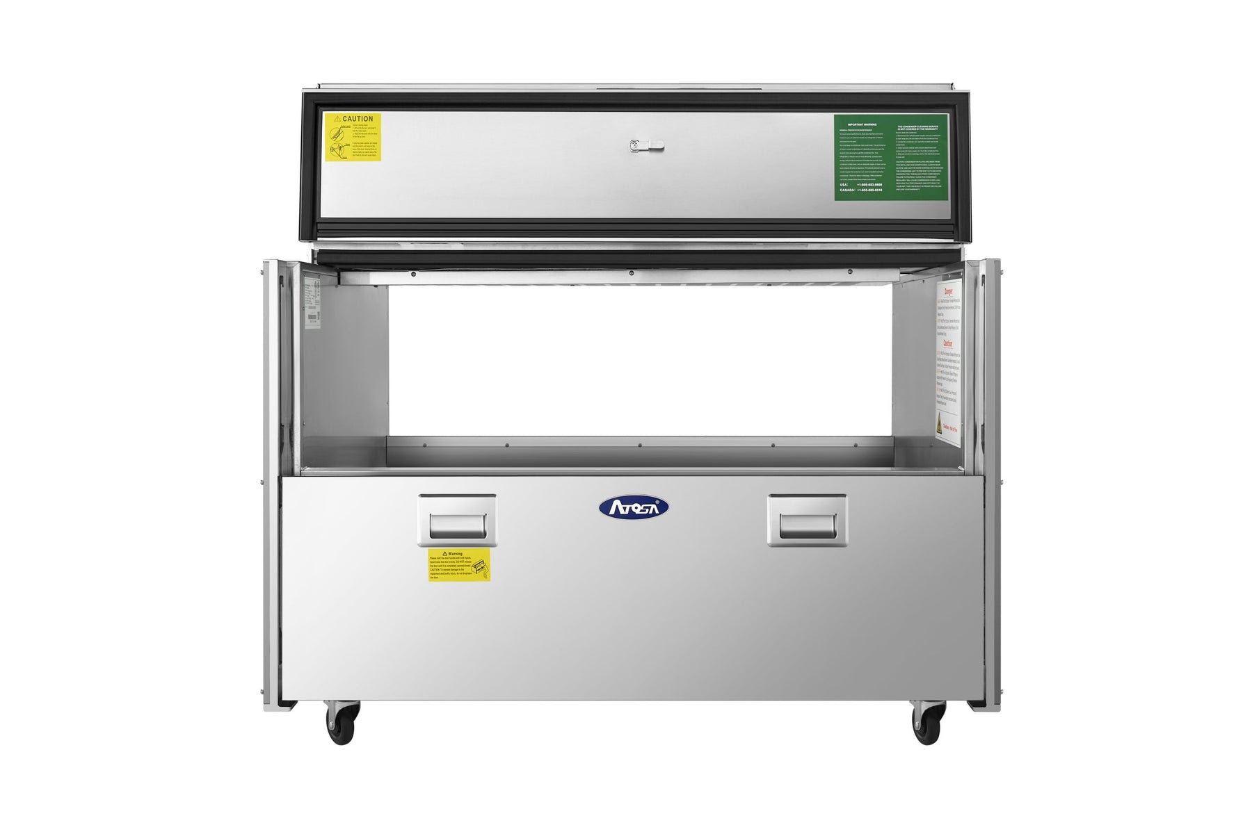 Atosa AMC-4902 12 Crate Forced Air Milk Cooler, Double Sided Sliding Doors, Stainless Steel