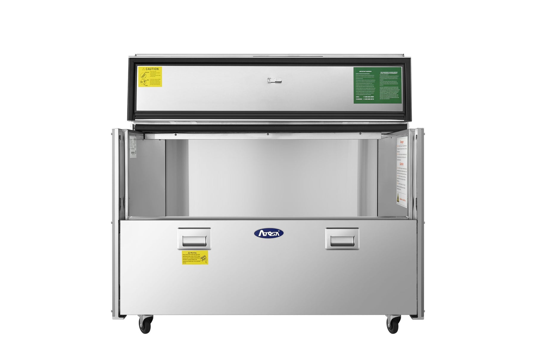 Atosa AMC-4901 12 Crate Forced Air Milk Cooler, Single Sided Sliding Door, Stainless Steel