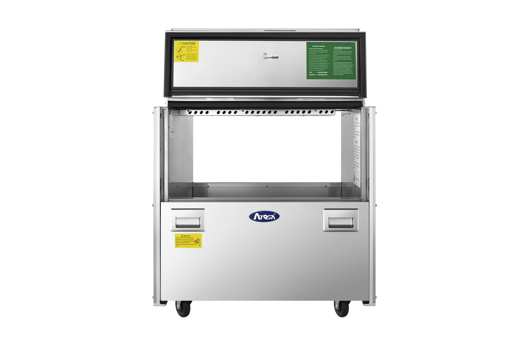 Atosa AMC-3402 8 Crate Forced Air Milk Cooler, Double Sided Sliding Doors, Stainless Steel