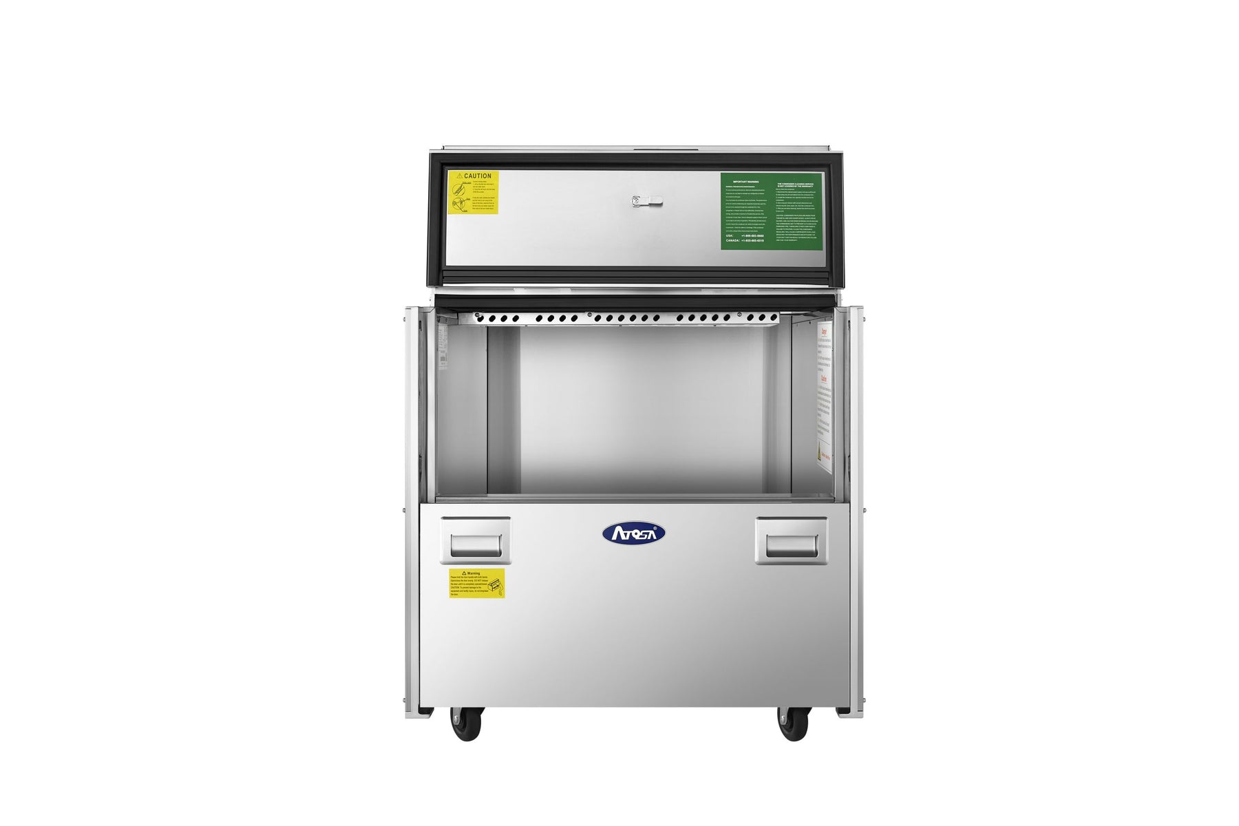 Atosa AMC-3401 8 Crate Forced Air Milk Cooler, Single Sided Sliding Door, Stainless Steel