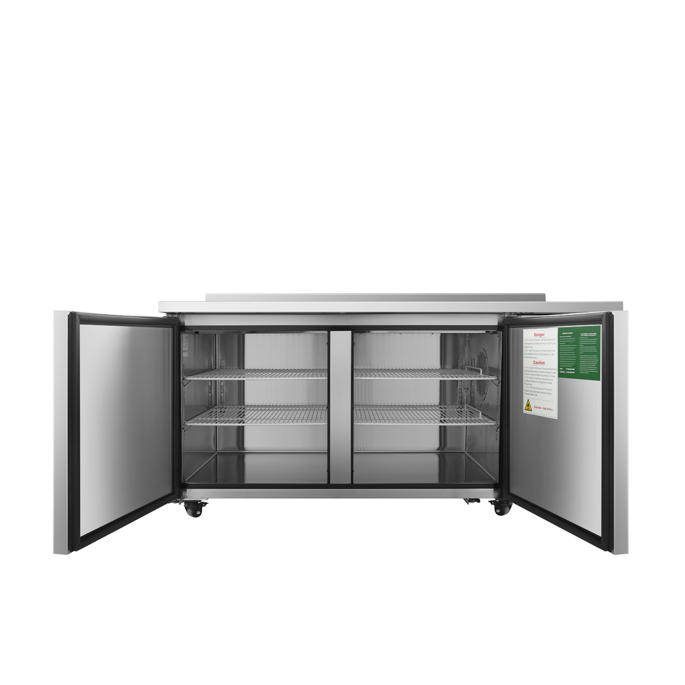 Atosa MGF67GR 18.5 Cu Ft Side Mount Worktop Refrigerator, Two Doors, Stainless Steel