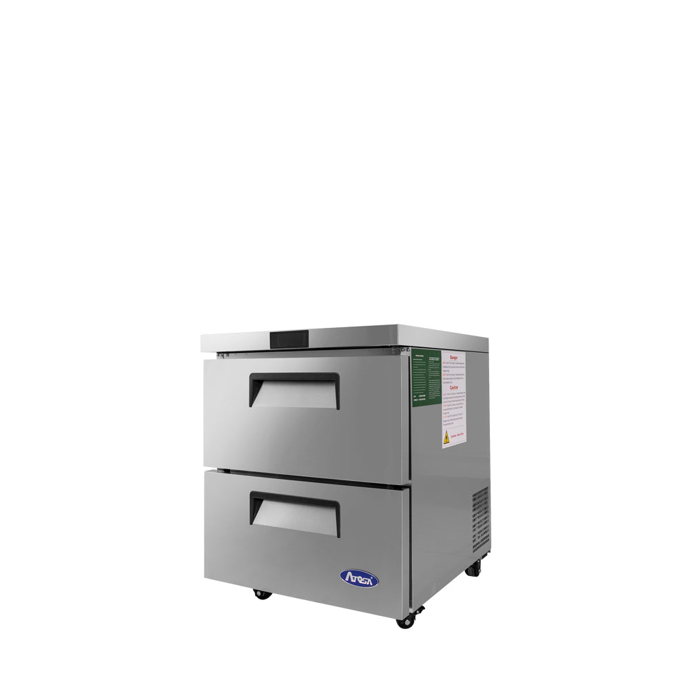 Atosa MGF8420GR 7.15 Cu Ft Undercounter Freezer, Two Drawers, Reinforced Stainless Steel Top