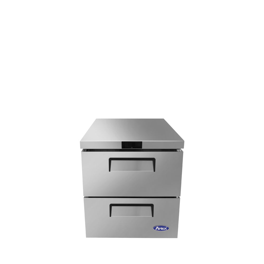 Atosa MGF8420GR 7.15 Cu Ft Undercounter Freezer, Two Drawers, Reinforced Stainless Steel Top