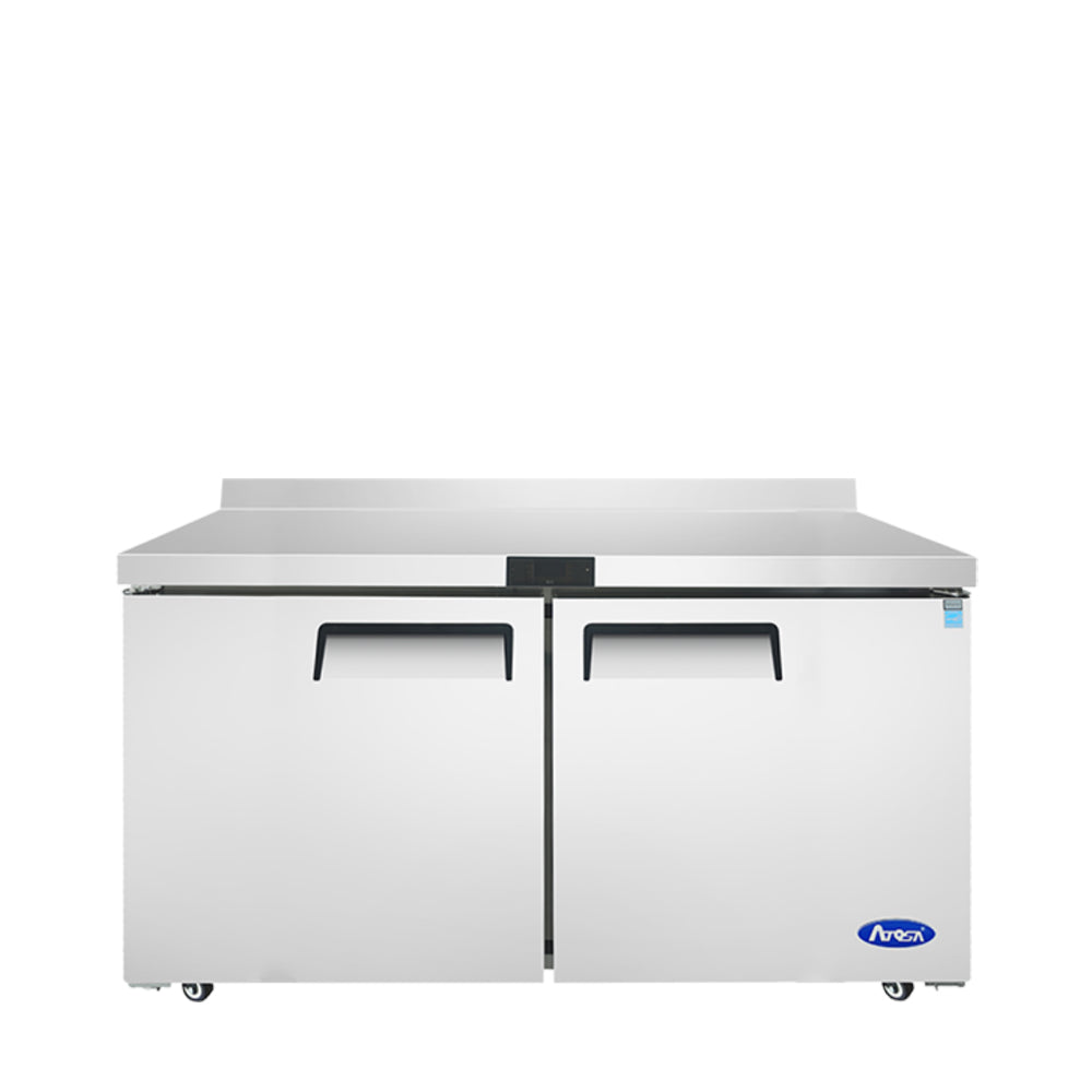 Atosa MGF8414GR 17.2 Cu Ft Worktop Freezer, Two Doors, Reinforced Stainless Steel Top
