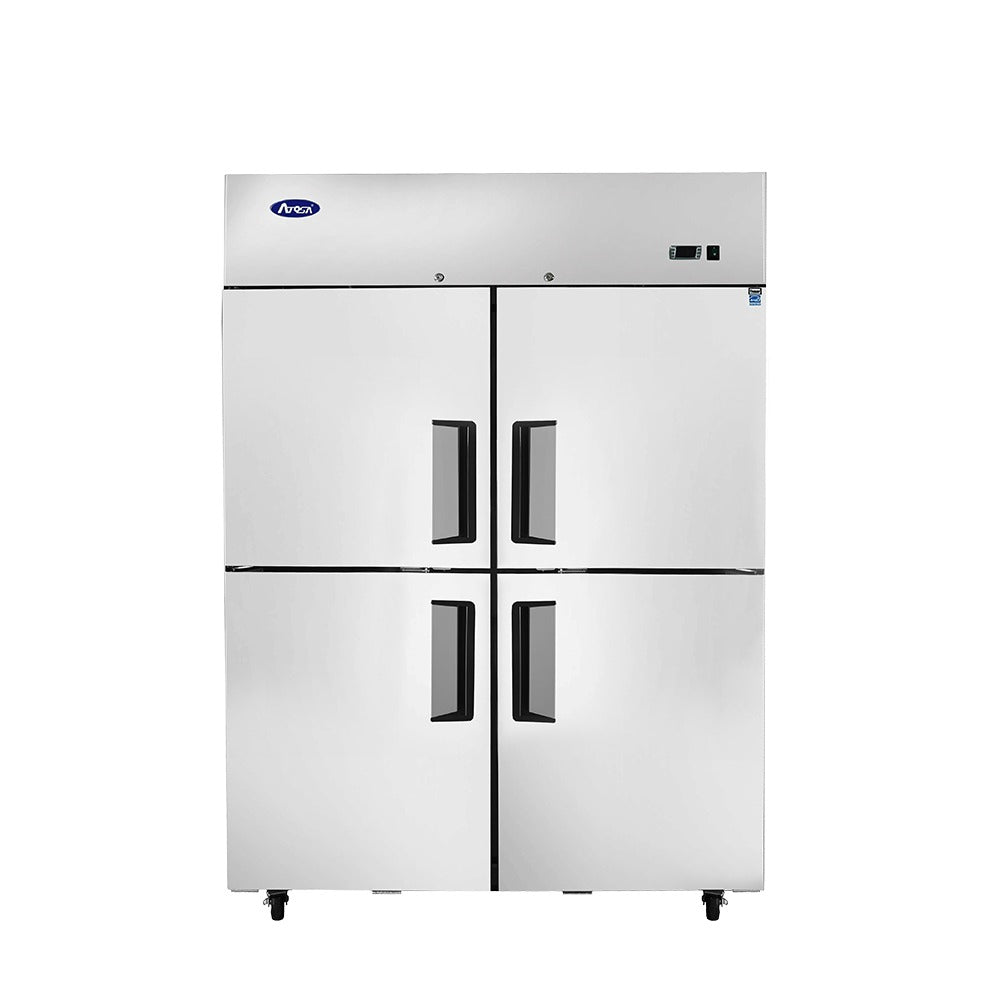 Atosa MBF8011GR 43.2 Cu Ft Top Mount Reach-In Refrigerator, Four Half Doors, Stainless Steel