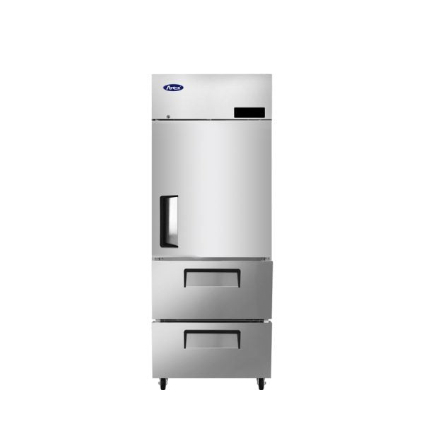 Atosa MBF8022GR 21.4 Cu Ft Top Mount Reach-In Refrigerator, One Door, Two Drawers, Stainless Steel