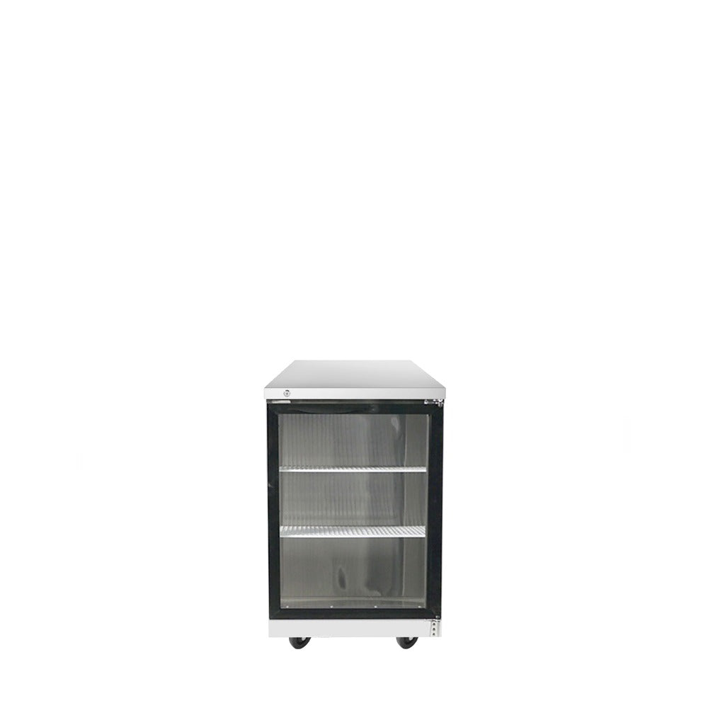 Atosa MBB23GGR 8.2 Cu Ft Back Bar Cooler, Glass Door, Stainless Steel, LED Lighting