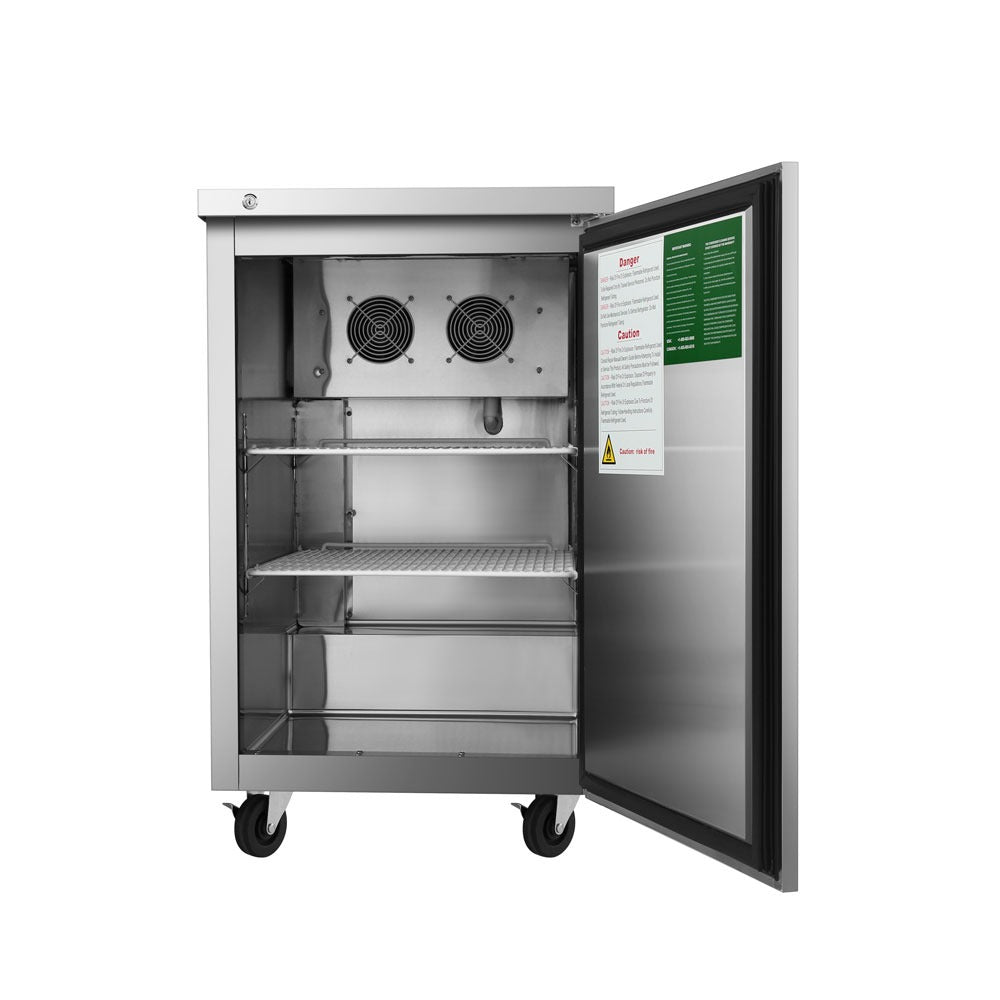 Atosa MBB23GR 8.2 Cu Ft Back Bar Cooler, Solid Door, Stainless Steel, LED Lighting