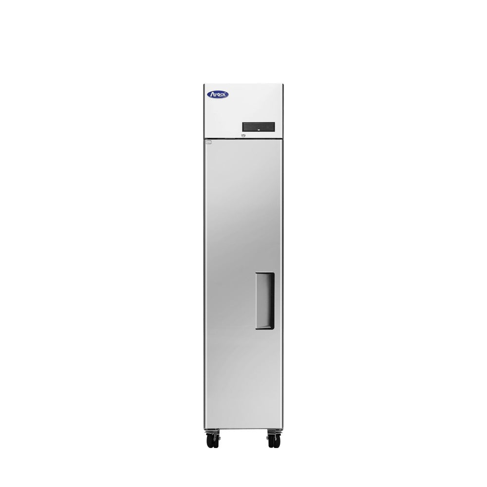 Atosa MBF15RSGRL 13 Cu Ft Top Mount Reach-In Refrigerator, Slim Single Door, Left Hinge, Stainless Steel
