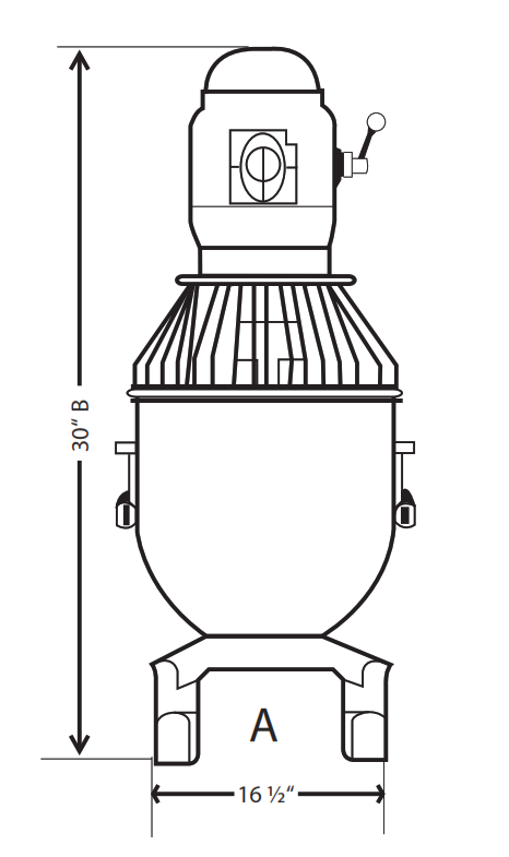 Precision AV-02 20 Quart Planetary Mixer, 3 Speed, Heavy Duty 1/2 HP Motor, Single Phase