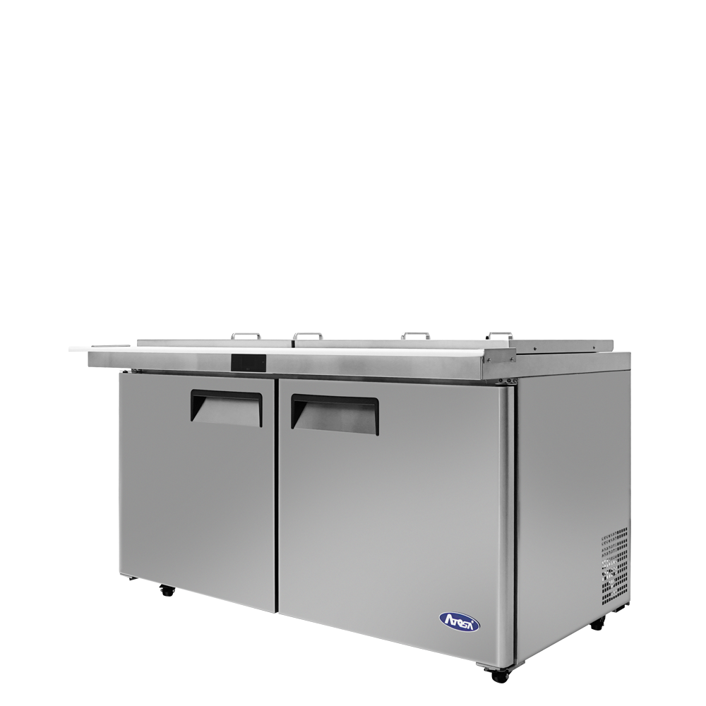 Atosa MSF8307GR-NTCV 60" 17.2 Cu. Ft. Mega Top Sandwich Prep Table, 2-Door, Concentrated Airflow Design