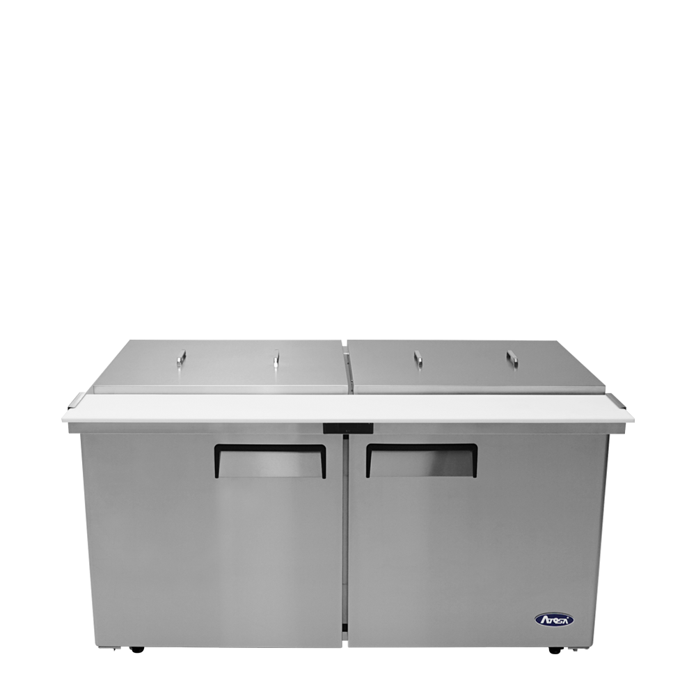 Atosa MSF8307GR-NTCV 60" 17.2 Cu. Ft. Mega Top Sandwich Prep Table, 2-Door, Concentrated Airflow Design