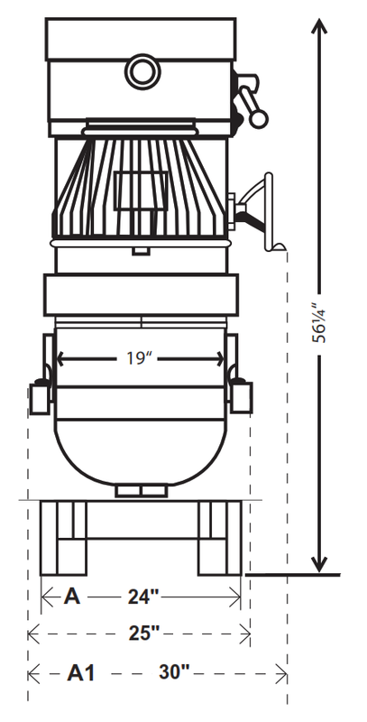 Precision V-60.1 60-Quart Planetary Mixer, 3 Speed, Heavy Duty 2 Hp Motor, Single Phase