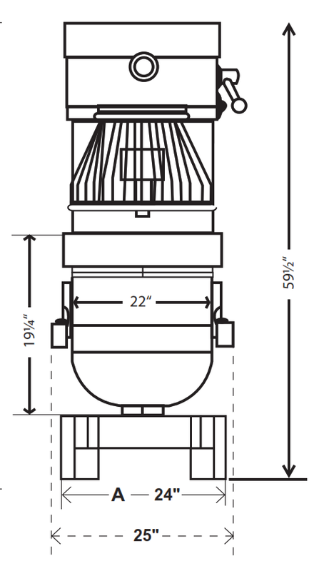 Precision V-80EL Quart Planetary Mixer With Electric Lift, 3 Speed, Heavy Duty 4 HP Motor, 3 Phase