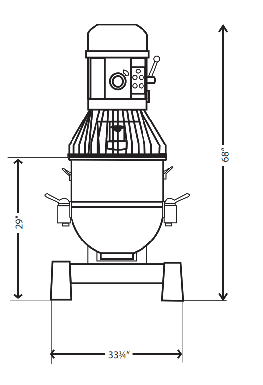 Precision M-140W 140 Quart Planetary Mixer, 4 Speed, Heavy Duty 6 HP Motor, 3 Phase