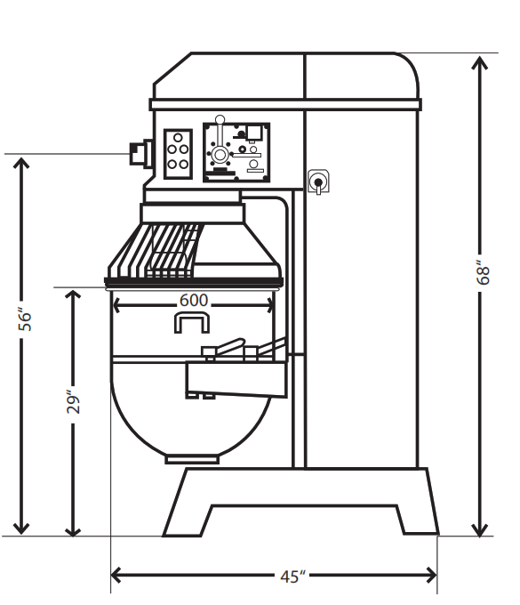 Precision M-140W 140 Quart Planetary Mixer, 4 Speed, Heavy Duty 6 HP Motor, 3 Phase