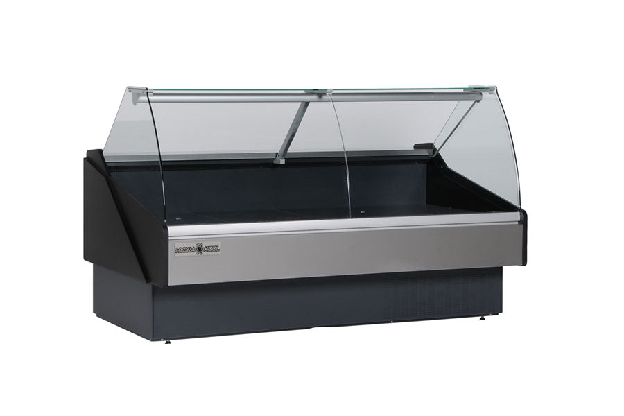 Hydra-Kool KFM-CG-100-S 101 In. Curved Glass Deli Case for Fresh Meat, Self-Contained, Low Velocity Forced Air