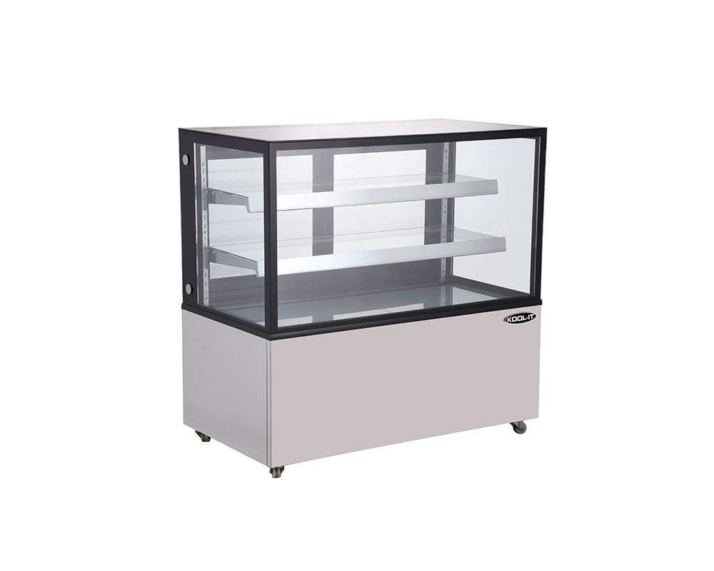 Kool-It KBF-60D 60 In. Ambient Flat Glass Display Case, Non-Refrigerated, Two Adjustable Shelves