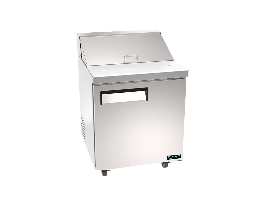 Kool-It Infinity KIN29MSP-HC 28 In. Mega Top Sandwich/Salad Prep Table, One Door, (12) Pans, Self-Contained, R290