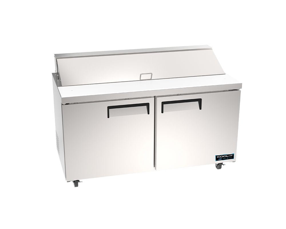 Kool-It Infinity KIN48MSP-HC 47 In. Mega Top Sandwich/Salad Prep Table, Two Doors, (18) Pans, Self-Contained, R290