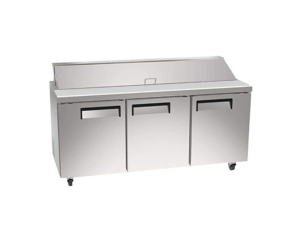 Kool-It Infinity KIN72MSP-HC 70 In. Mega Top Sandwich/Salad Prep Table, Three Doors, (30) Pans, Self-Contained, R290