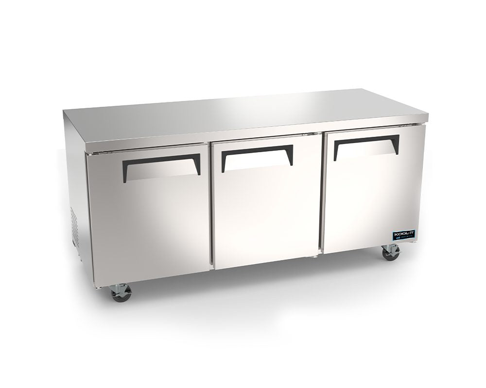 Kool-It Infinity KIN72UCR-HC 72 In. Undercounter Refrigerator, (3) Self-Closing Doors, R290, Self-Contained