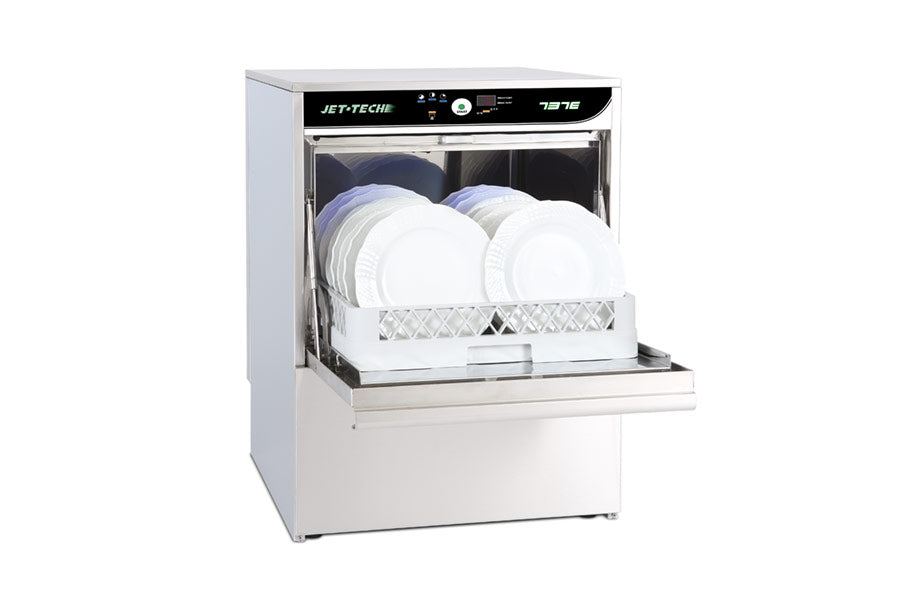 Jet-Tech 737-E 24 In. Undercounter High-Temp Deluxe Dishwasher, Electronic Series, Integrated Booster, 19.75" x 19.75" Rack, 1.0 HP