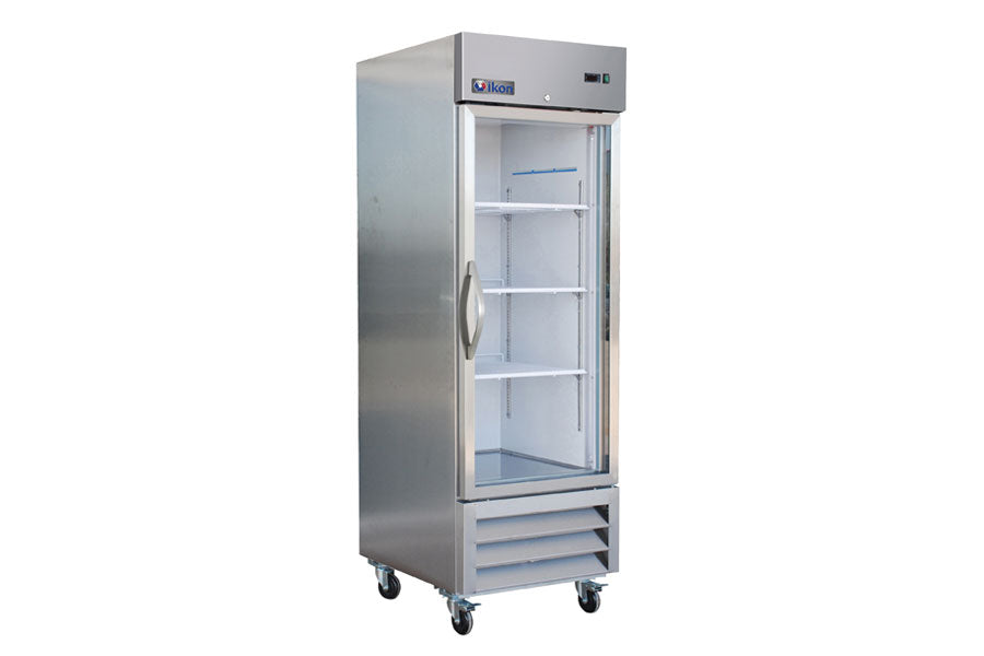 IKON IB27FG 27 In. Single Door Glass Door Reach-In Freezer, 19 Cu. Ft., Bottom-Mount, R290, Self-Contained