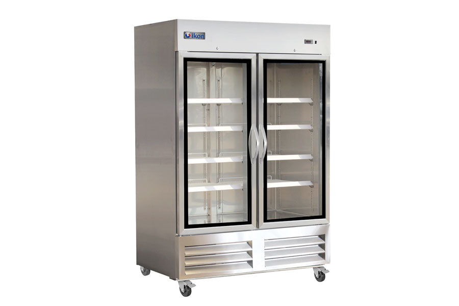 IKON IB54FG 54 In. 2-Door Glass Door Reach-In Freezer, 43.9 Cu. Ft., Bottom-Mount, R290, Self-Contained