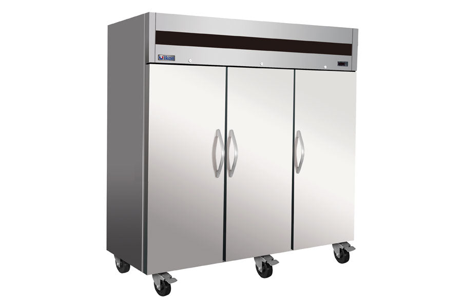 IKON IT82R 81 In. 3-Door Reach-In Refrigerator, 72 Cu. Ft., Top-Mount, R290, Self-Contained