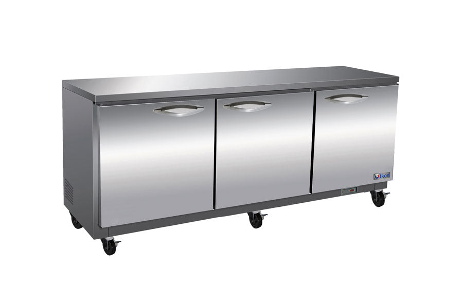 IKON IUC72F 72 In. Undercounter Freezer, Three-Section, 18 cu. ft., R-290, Anti-Frost Doors, Self-Contained