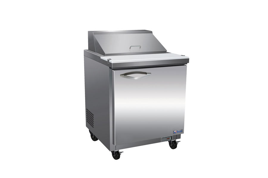 IKON ISP29 29 In. One-section Sandwich/Salad Prep Table, (8) 1/6 GN Pans, R290, Self-Contained