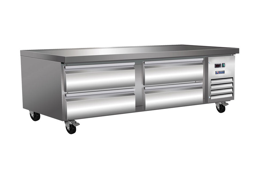 IKON ICBR-74 74 In. Chef Base Refrigerator, (4) Drawers, Marine Edge Top, R290, Self-Contained