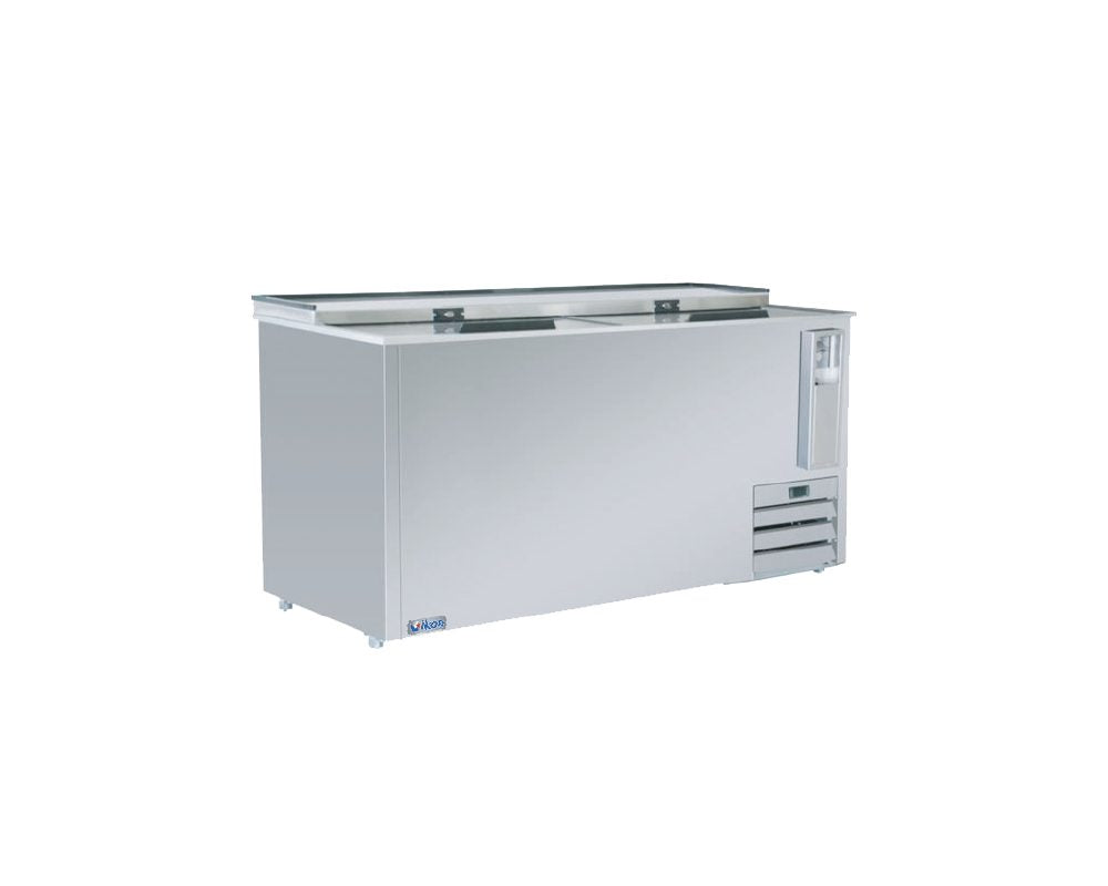IKON IBC-49SS 49 In. Bottle Cooler, Flat Top, (2) Sliding Lids, Stainless Steel Exterior, R-600A