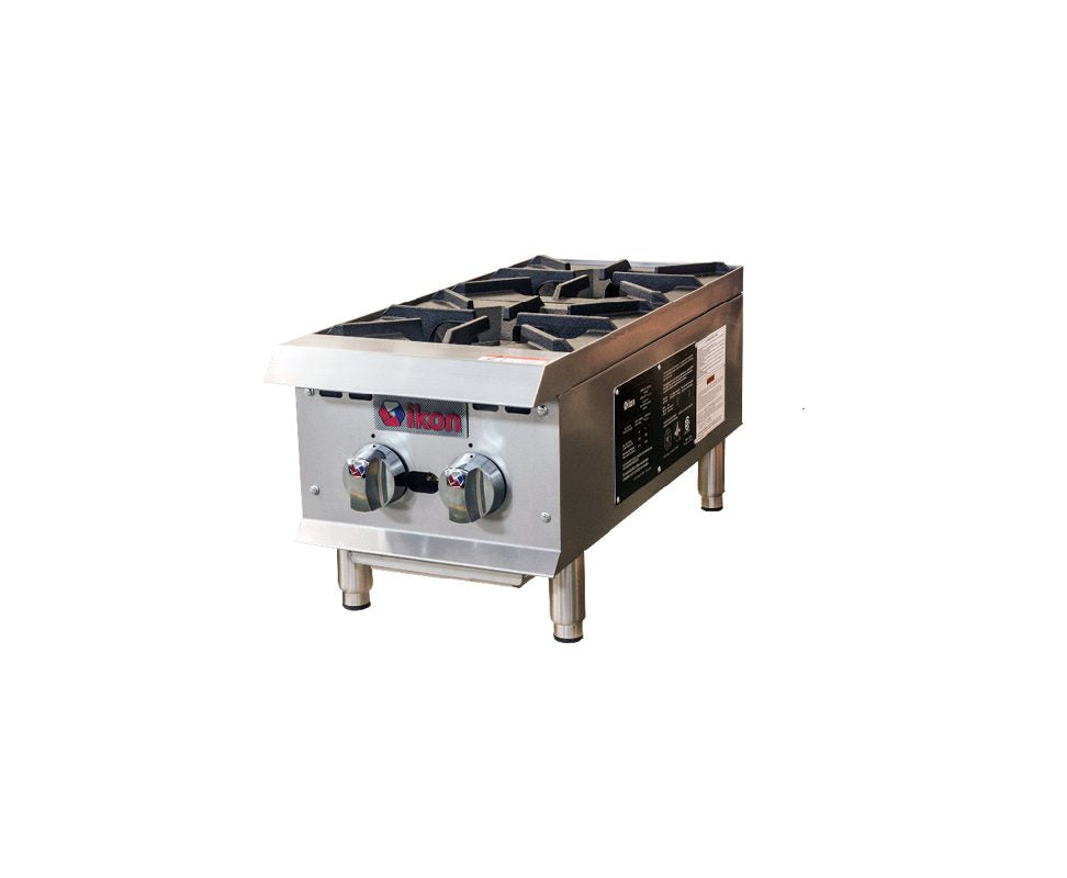 IKON IHP-2-12 12 In. Gas Countertop Hotplate, 2-Burner, 25,000 BTU Octagonal Cast Iron Burners