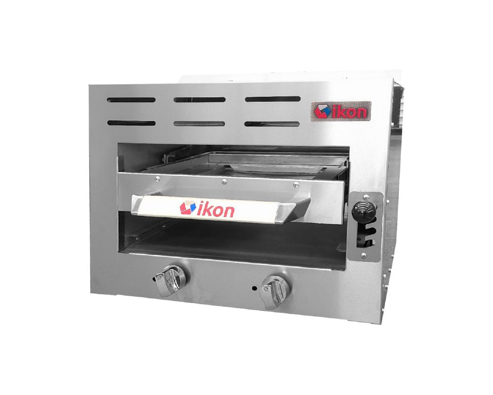 IKON IRSB-24 24 In. Gas Salamander Broiler, (2) 15,000 BTU Infra-Red Burners, 30,000 BTU, Spring-Balanced Rack