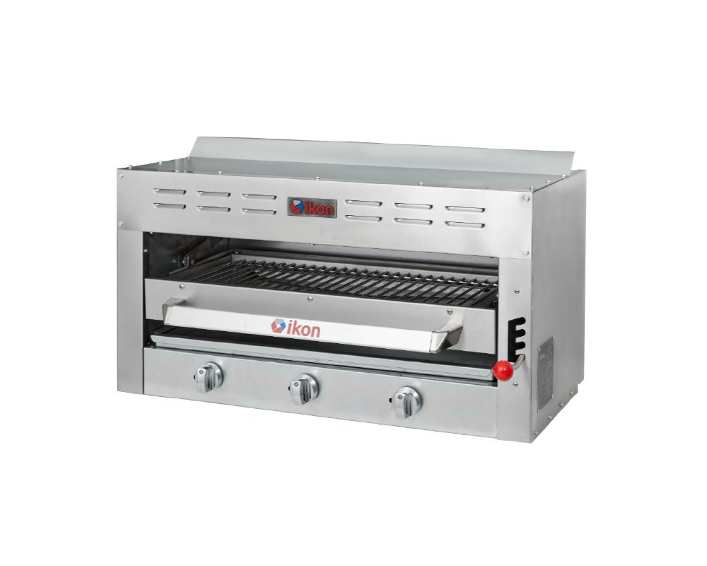 IKON IRSB-36 36 In. Gas Salamander Broiler, (3) 15,000 BTU Infra-Red Burners, 45,000 BTU, Spring-Balanced Rack
