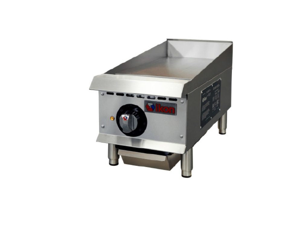 IKON ITG-12E 12 In. Electric Countertop Griddle, 1" Polished Steel Plate, Thermostatic, 3.0/4.0 KW