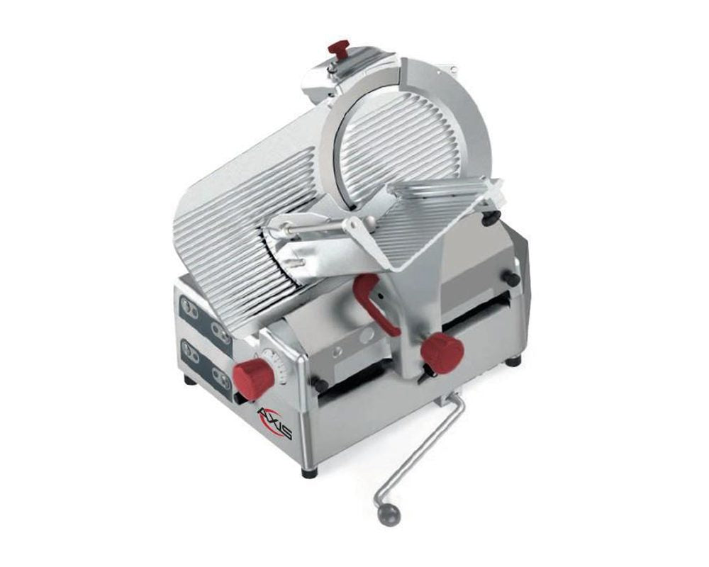 Axis AX-S13GAiX 13 In. Automatic Heavy-Duty Meat Slicer, Gear-Driven, Carbon Steel Blade, Dual-Action Sharpener