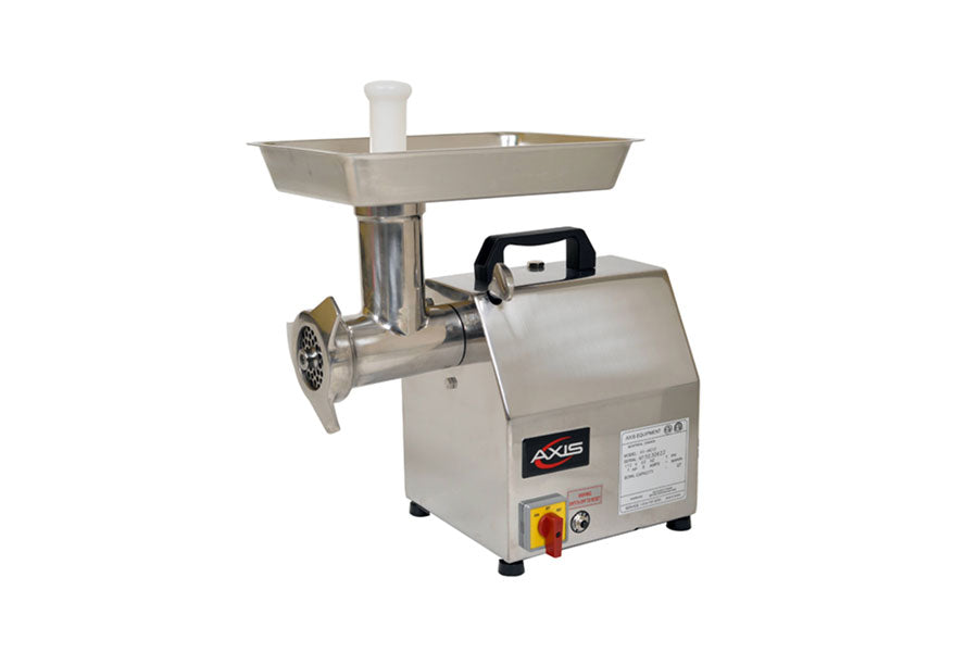 Axis AX-MG12 #12 Hub Meat Grinder, Gear-Driven, Forward/Reverse, 170 RPM, 1 HP