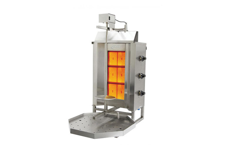Axis AX-VB3 Gas Vertical Broiler, (3) Infrared Burners, 90 Lb. Capacity, 34,140 BTU, Stainless Steel